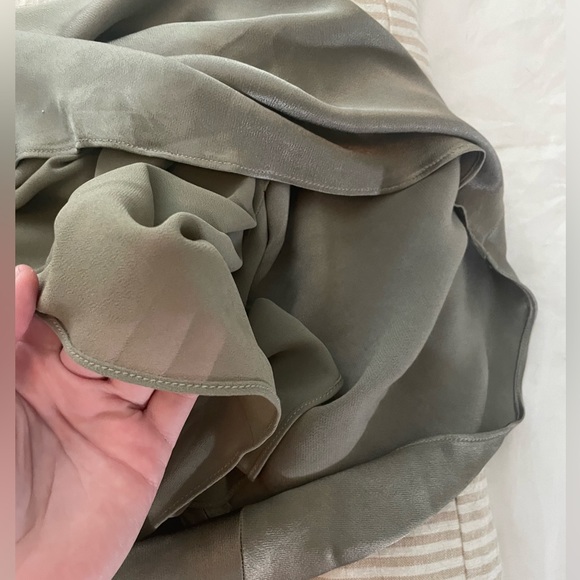 Shona Joy La Lune Asymmetrical Bias Cowl Midi Dress Sage/ Green Silk/ Adjustable - Picture 16 of 16